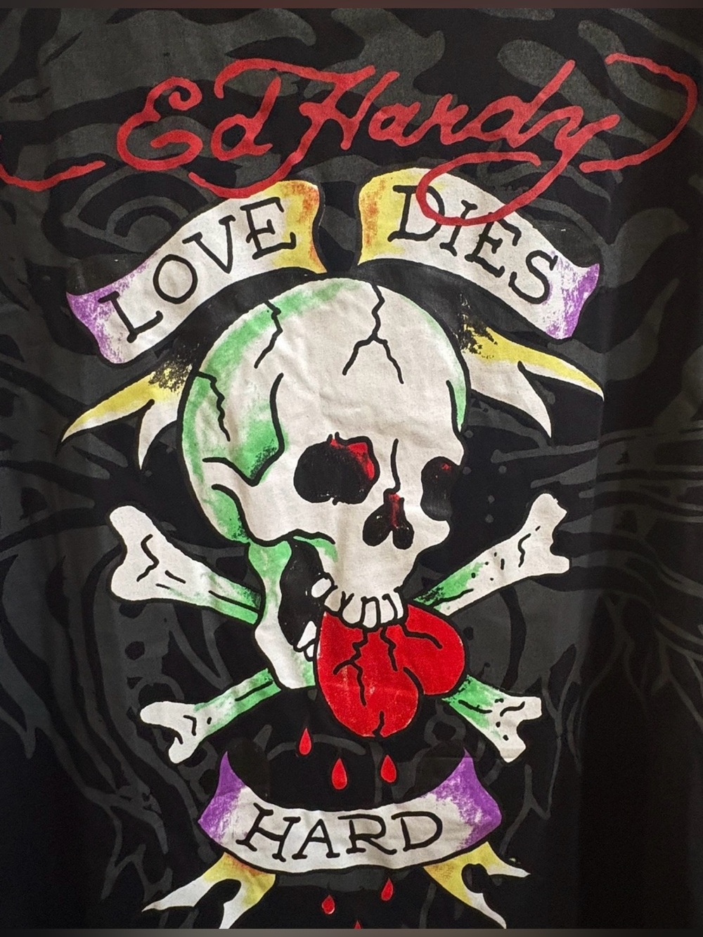 Ed Hardy Men’s Black 'Love Dies Hard' Graphic Tee⭐️NWT⭐️ - Picture 7 of 8
